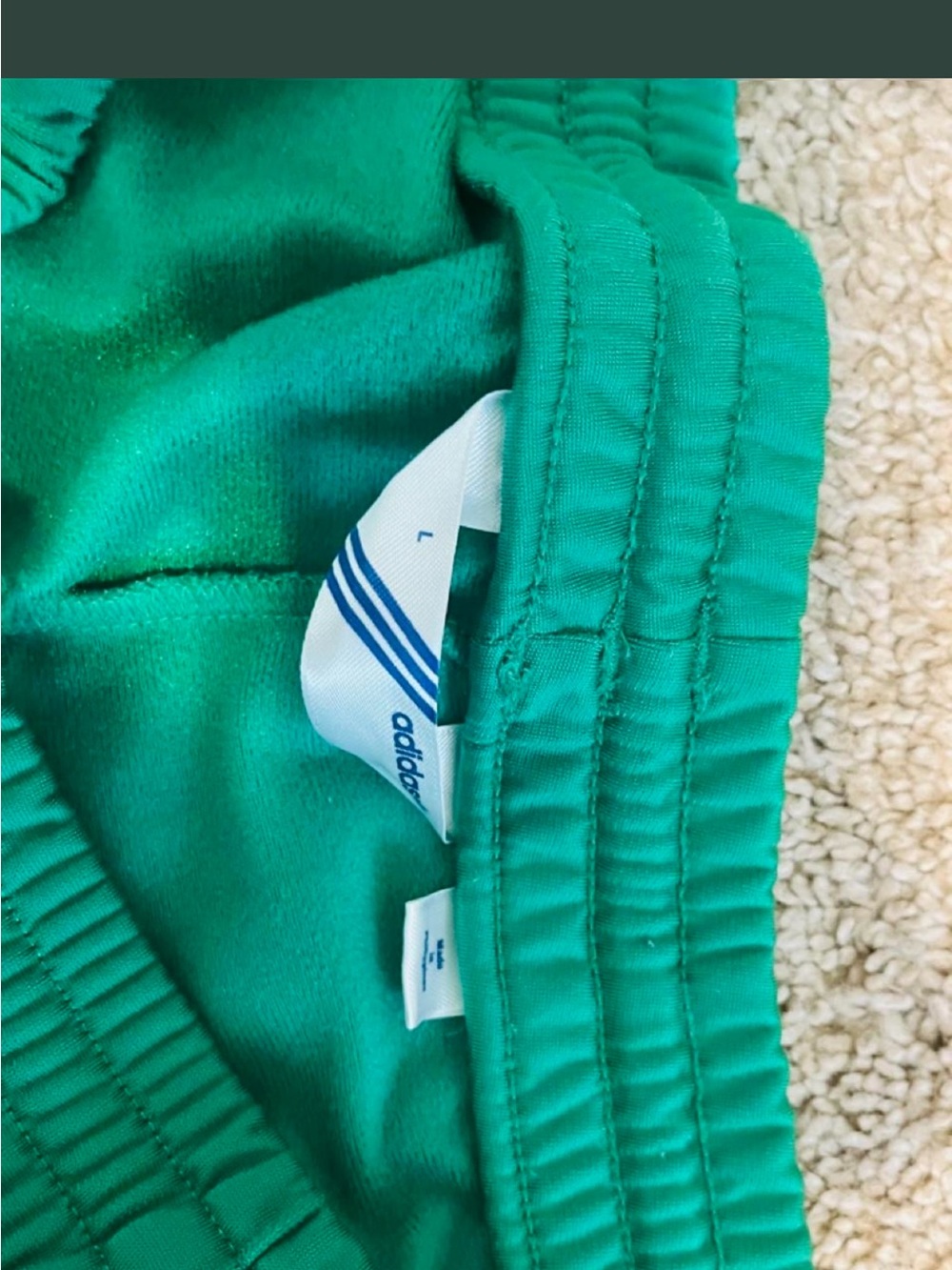 adidasTeal Green Track Pants with black Side Stripes - Picture 3 of 3